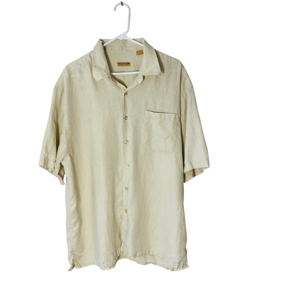 NATURAL BLUE by VISITOR Men's Linen Shirt